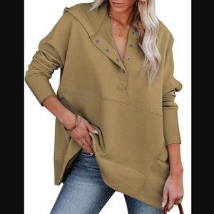 Stylish Oversized V-Neck Hoodie